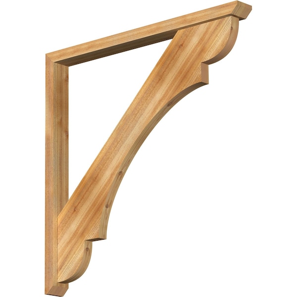 Ekena Millwork Olympic Slat Rough Sawn Bracket w/ Offset Brace, Western Red Cedar, 4"W x 44"D x 44"H BKT0402X44X44OLY06RWR - main
